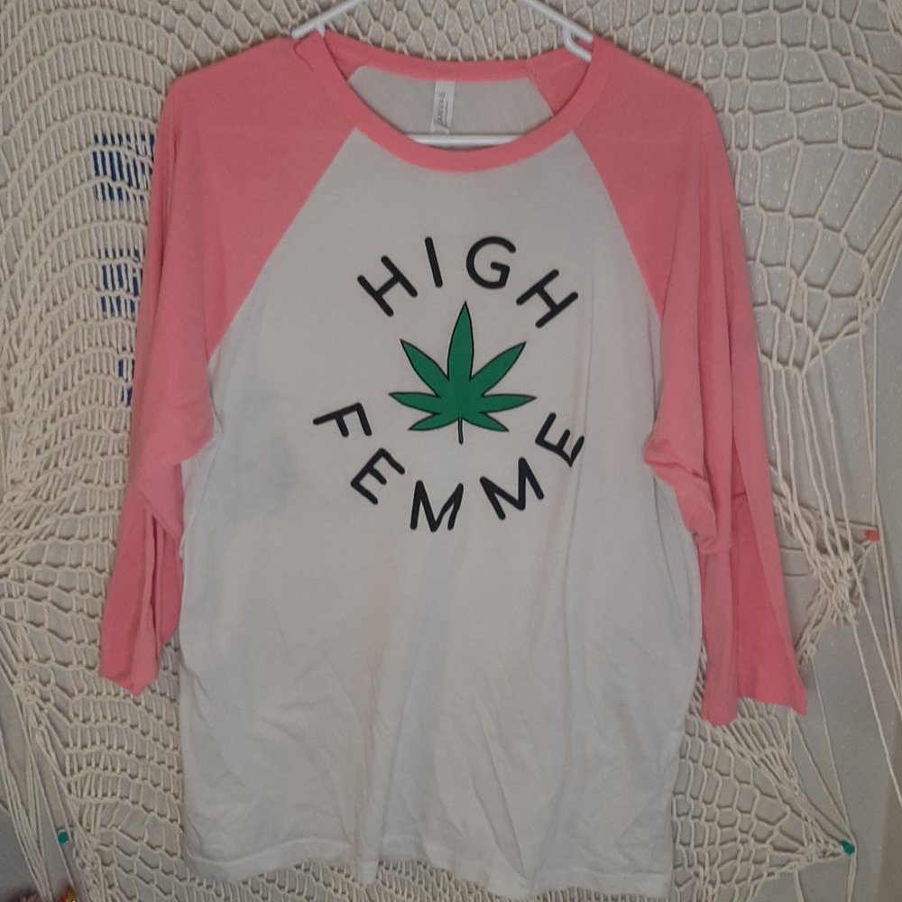 XL High Femme Pink Raglan Top